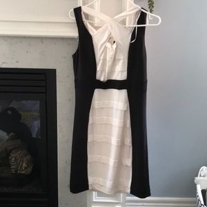 Ladies black/white dress knee length
